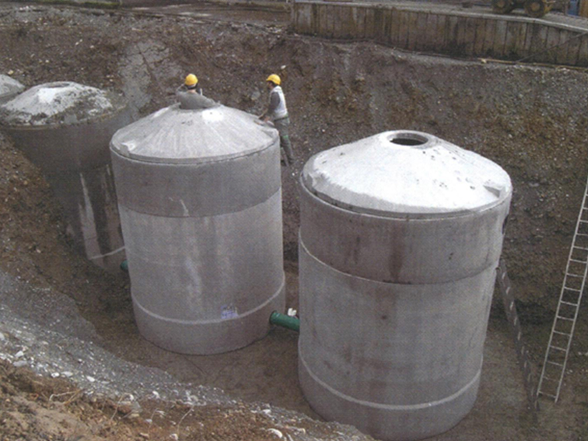 Einbau der Zisternen